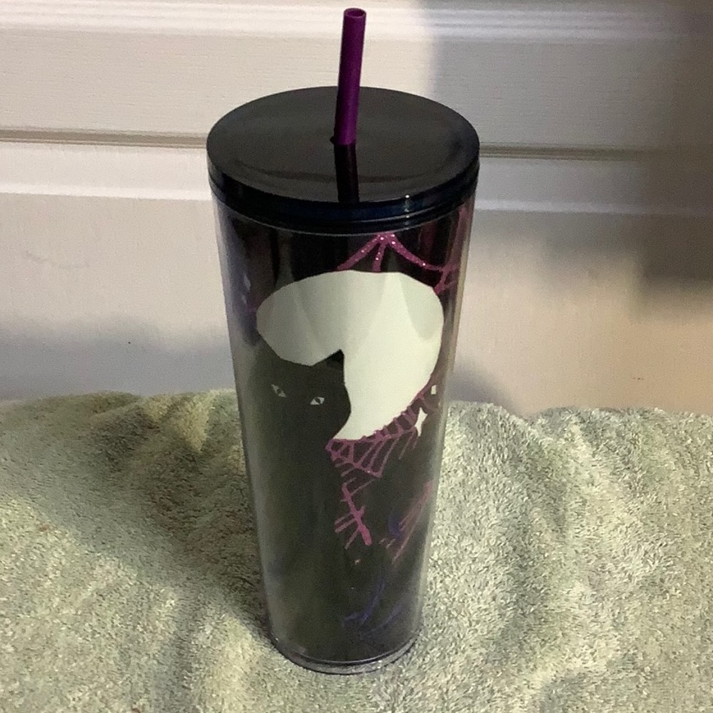 Starbucks 2021 Halloween Glow in the Dark Black Cat Tumbler 24oz